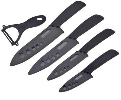 Kitchen Ceramic Knife Set Professional Knife With Sheaths, Super Sharp Rust P...