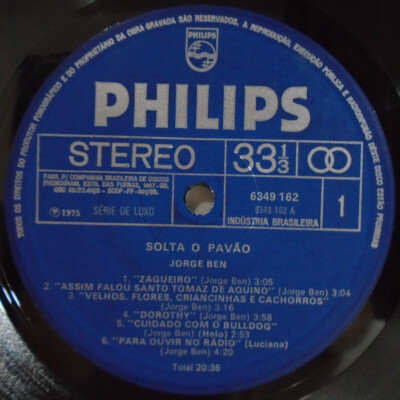 JORGE BEN SOLTA O PAVAO BRAZIL 1975 FIRST PRESS LP SOUL FUNK