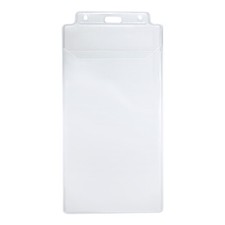 100 - Clear Plastic Large Credential Holder w/ Tuck in Flap for Event Tickets