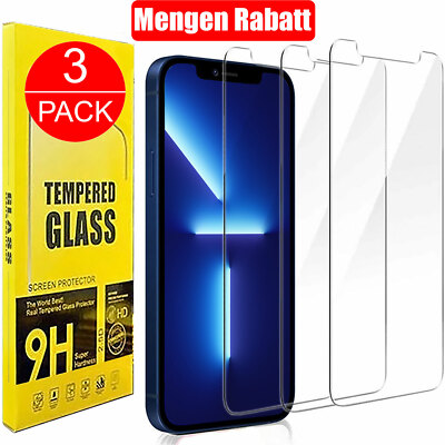 3x Panzerfolie iPhone 13 Mini Pro Max Display Schutzglas Premium Hartglas 9H