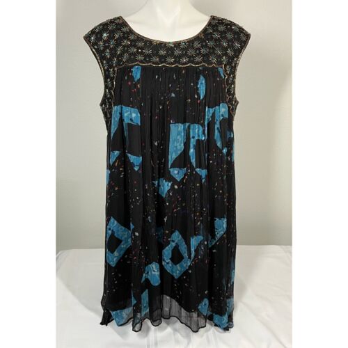 Anthropologie Size 14 Moulinette Soeurs Dress Beaded Jeweled Sleeveless