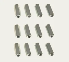 12 Pack 10-32 X 3/4" Long Hex Coupling Nut with Zinc Plate 64827074
