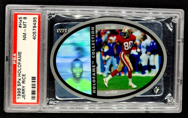 1996 SPX Holofame #Hx5 Jerry Rice HOF Insert PSA 8 NM-MT *Only 11 Graded Higher*