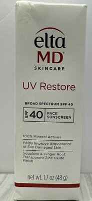 Elta MD UV Restore Broad-Spectrum SPF 40 Sunscreen 1.7oz EXP 02/26 *New In Box*