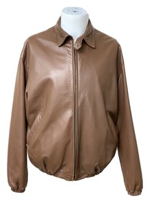 polo brown leather jacket