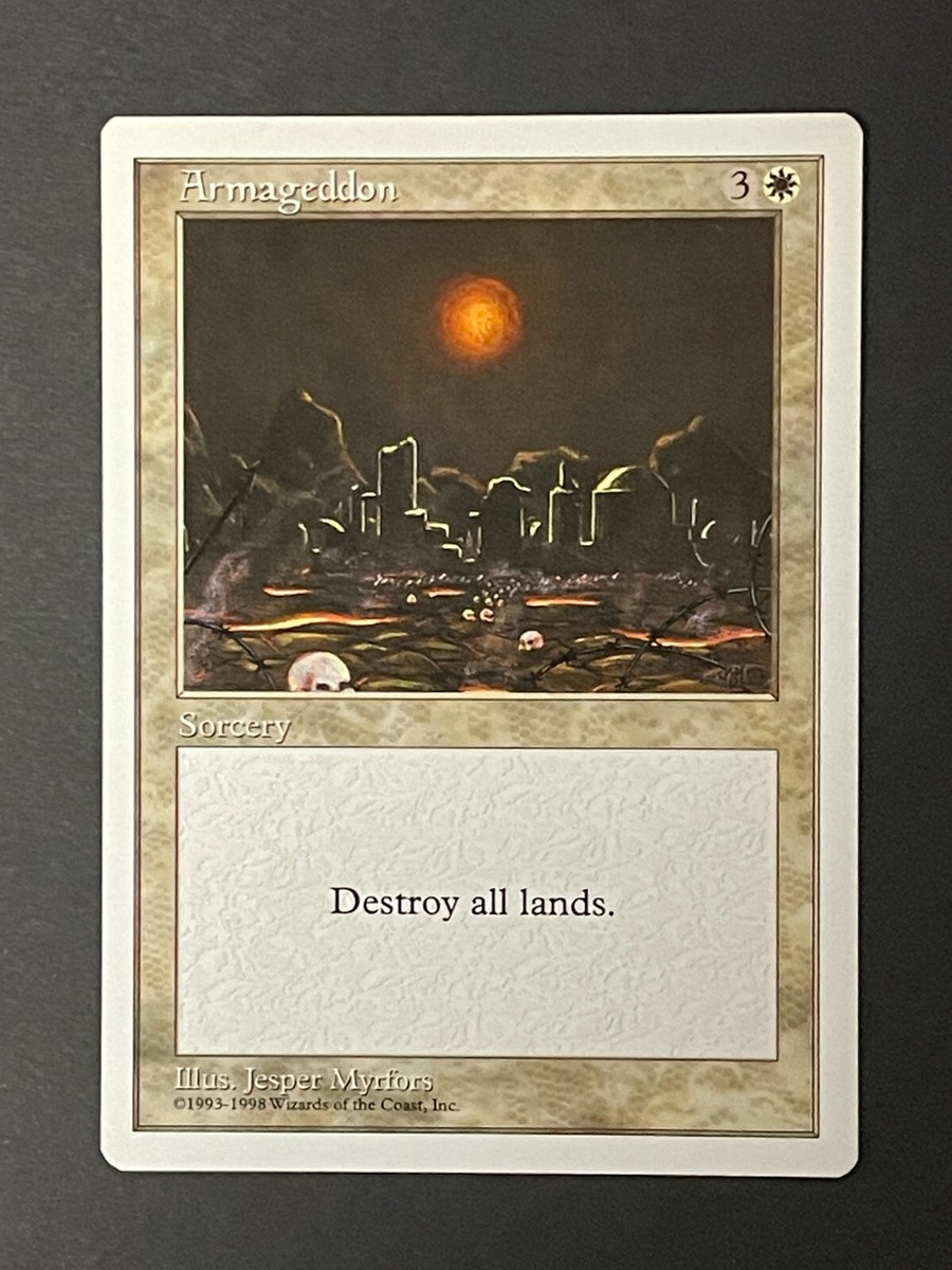 mtg armageddon card Armageddon Destroy all lands. Armageddon (German)