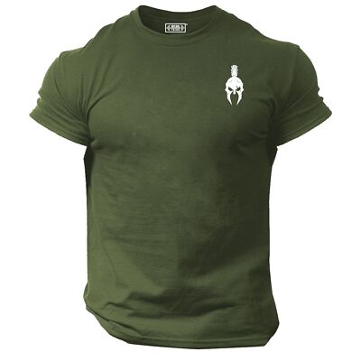 Spartan Helm T-Shirt Tasche Gym Kleidung Bodybuilding Training Workout MMA Top