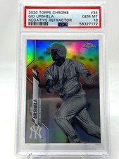 2020 Topps Chrome #34 Gio Urshela NEGATIVE REFACTOR ~ PSA 10 ~ POP 5