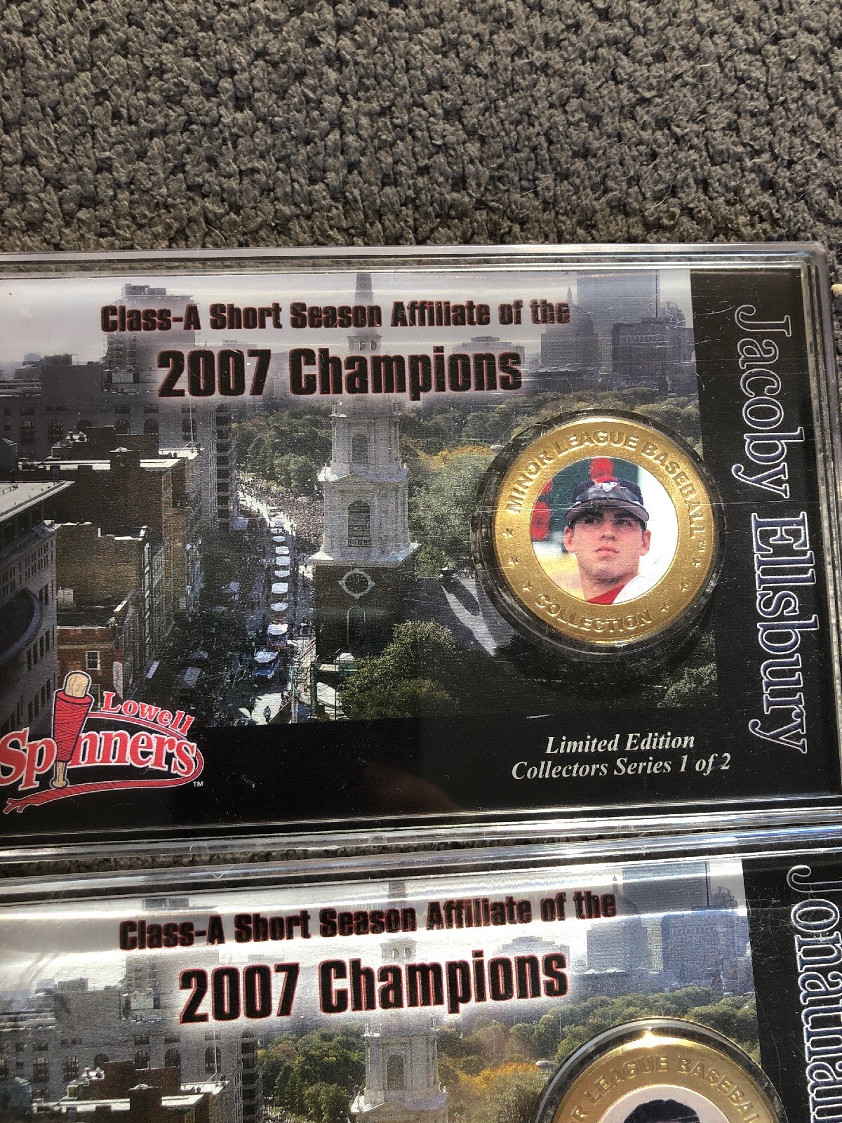 Red Sox Papelbon And Ellsbury Spinners Minor League Limited Edition