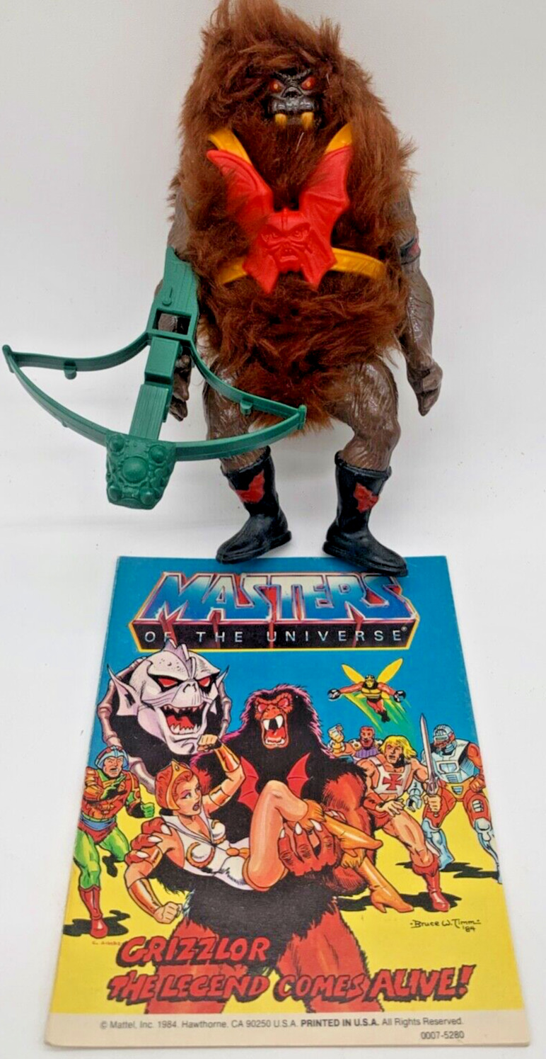 Vintage Complete 1985 Dark Face Grizzlor Motu Masters Of The Universe He-man