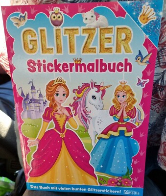 Glitzer  Stickermalbuch Neu