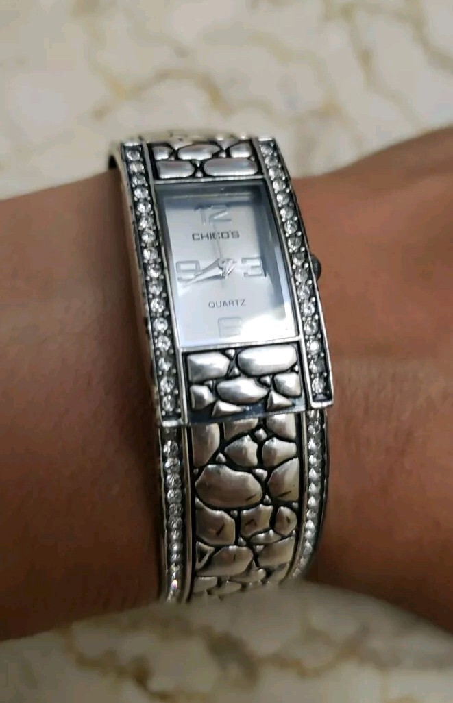Chico’s Ver Cuff rhinestone watch EUC Chico main image 4