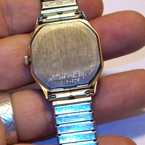 Bulova Accutron Swiss Mens Watch Octagon Gold GF Minty