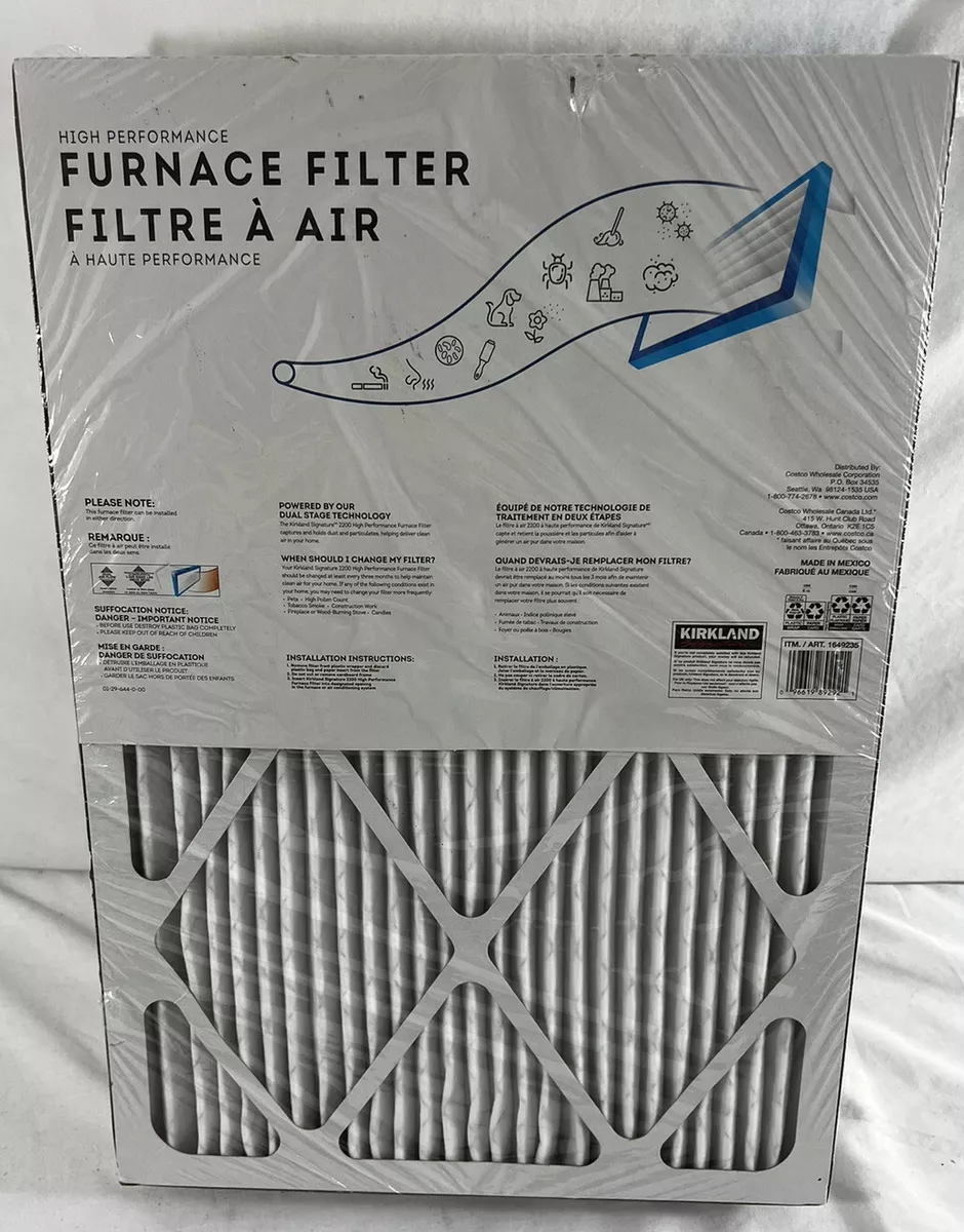 Kirkland Signature White High Performance Furnace Filter 14 x 24 x 1 in 4 Pack