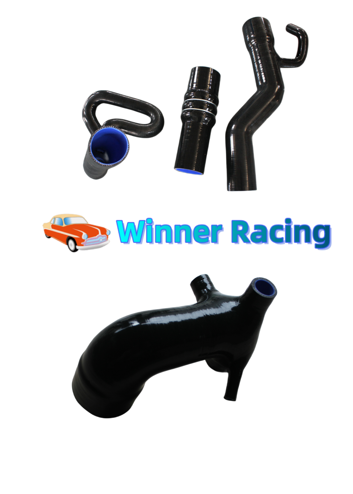 Silicone Turbo+Air intake Hose Fit Audi S4/S6 C4 2.2L AAN R5 20VT 91-1997 BLACK