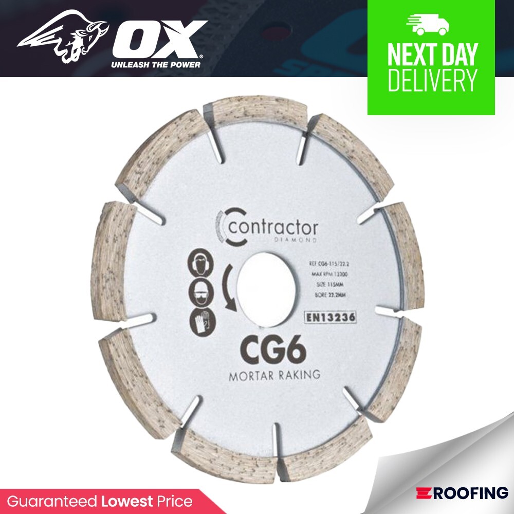 Ox Group Uk Ox Tools Cg6-125/22 Contractor Diamond Blade - Mortar Raking - 125/22.23Mm Ea - Image 5