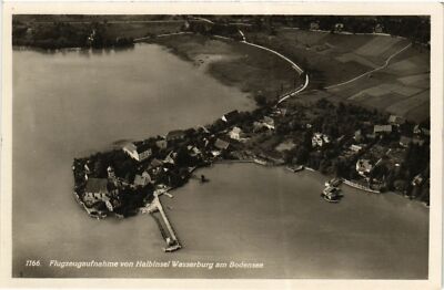 Old postcard postcard Wasserburg a. Lake Constance aircraft view GERMANY (866105)