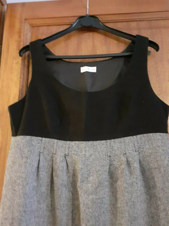 robe hiver entièrement doublée. Evasée sous la poitrine. Gris chiné. - Photo 3/4