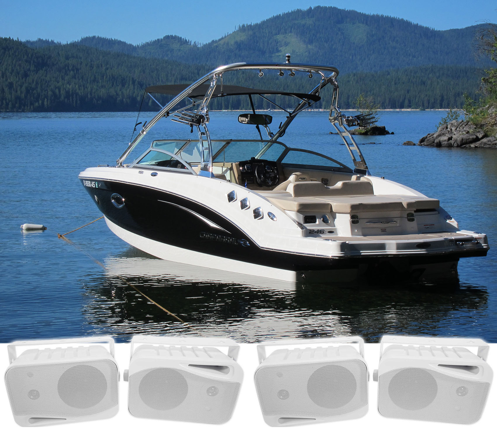 4 Морские коробчатые колонки Rockville HP4S 4 с поворотным кронштейном для лодок 13690₽