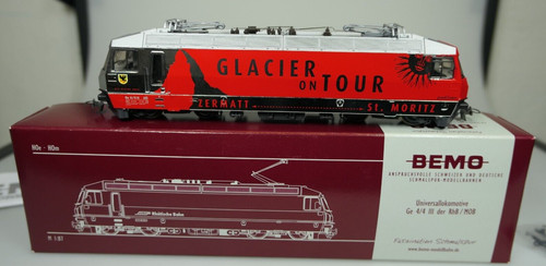 BEMO 1359 161 E-Lok Ge 4/4 III 651 RhB Glacier on Tour,Spur"H0m"digital u. Sound | Zustand: Gebraucht