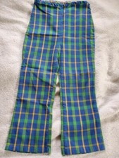Vintage 1960's Plaid Flare Leg/Bell Bottoms, Girls Sz M