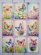 9 Spring Butterflies Handmade Pocket Letter Cards Scrapbooks Journals Crafts