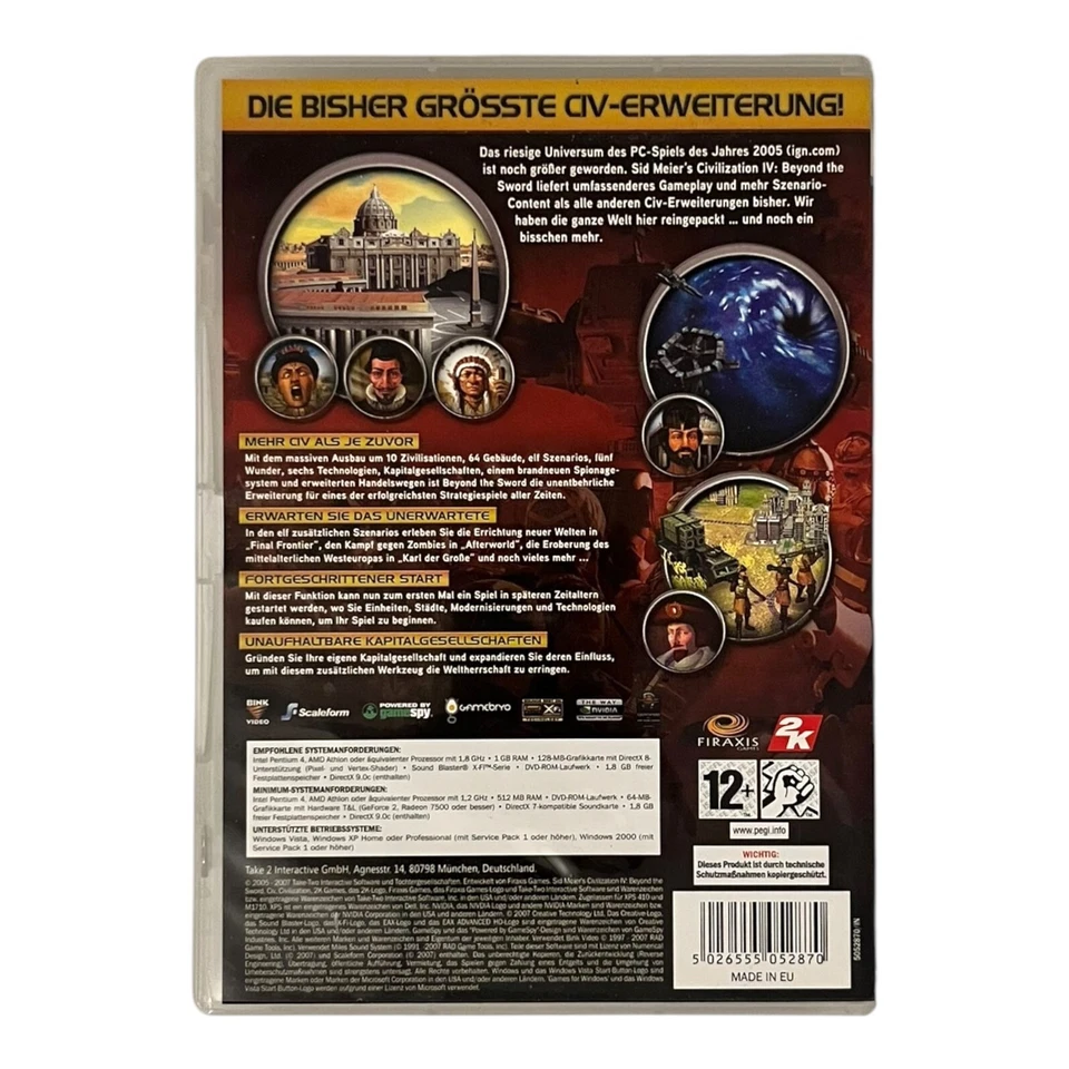 Sid Meier's Civilization IV: Beyond The Sword Add-on PC DVD-ROM | Game | 2005 - Bild 2 von 2