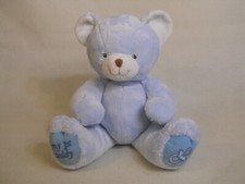 Animal Alley Baby "My First Teddy" soft plush blue 12" Toys R Us bear