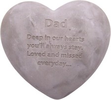 Dad Heart Shaped Memorial Stone, Sympathy Gift, Remembrance Garden Accent