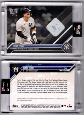 AARON JUDGE 2023 TOPPS NOW RELIC CARD 754B SER# 47/99 1st CAREER 3 