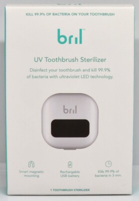 Bril UV Toothbrush Sterilizer White Rechargeable Wall Mount Brand New in Box
