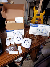 SADO-TECH Expandable Wireless Doorbell 2 Transmitters 2 Plug-in Receivers WHITE 