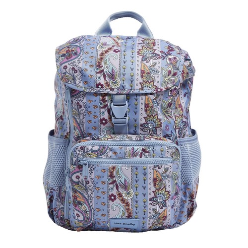 Vera B Large Collegiate Quilted Floral Backpack in Plum Pansies NWT Vera Bradley Essential Large Backpack WILD ROSES RP $159  main image 2