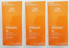 3 x WELLA WELLASTRATE Permanent Straight System Hair Straightening Cream INTENSE
