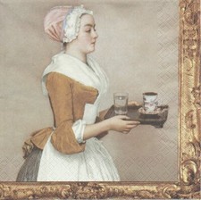 Lot de 2 Serviettes en papier La Belle Chocolatière Decoupage Decopatch