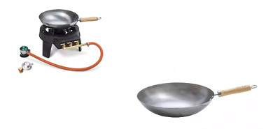 Hot Wok 12 kW Set Profi-Gasbrenner Wok Camping BBQ Kochstelle+ Hot Wok Pfanne