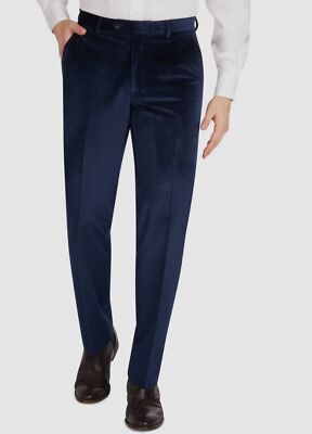 $190 Tommy Hilfiger Men's Blue Velvet Modern-Fit Dress Pants Size 38W 30L |  eBay