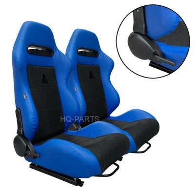 2 X TANAKA BLUE & BLACK RACING SEATS FOR FORD MUSTANG COBRA | eBay