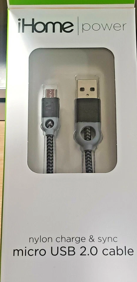 iHome 5 ft. Nylon Sync & Charge Micro USB 2.0 Cable for Android Devices - Black - Image 2 of 3