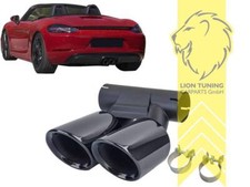 Edelstahl Endrohre Auspuff Blende Auspuffblenden für Porsche 718 Cayman 982c Box