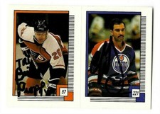 Brian Propp & Charlie Huddy Signed 1988 O-Pee-Chee Mini Sticker Cards  To Tim