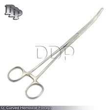 New 12" Curved Hemostat Forceps Locking Clamps - Stainless Steel