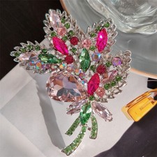Rhinestone Bouquet Brooch Colorful Alloy Rhinestone Exaggerated Pins