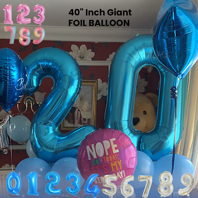 40'' Folienballons 0-9 Zahlen groß Helium Luft Geburtstag Silvester Party Deko