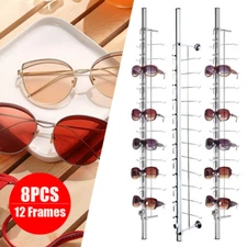 8Pcs Aluminium Lockable Eyewear Eyeglasses Sunglasses Display Rod Frame Rack new