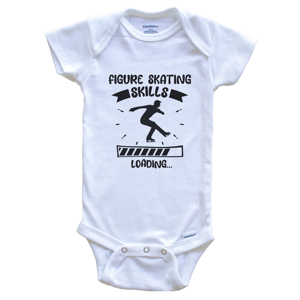 Figure Skating Skills Loading Funny Figure Skating Baby Bodysuit