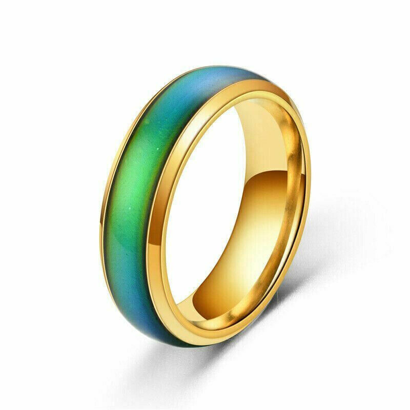 Stainless Steel Color Changing Mood Ring Temperature Rings For Women and Men