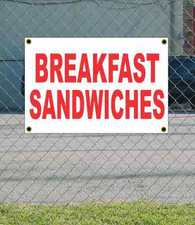 2x3 BREAKFAST SANDWICHES Red  White Banner Sign NEW Discount Size  Price