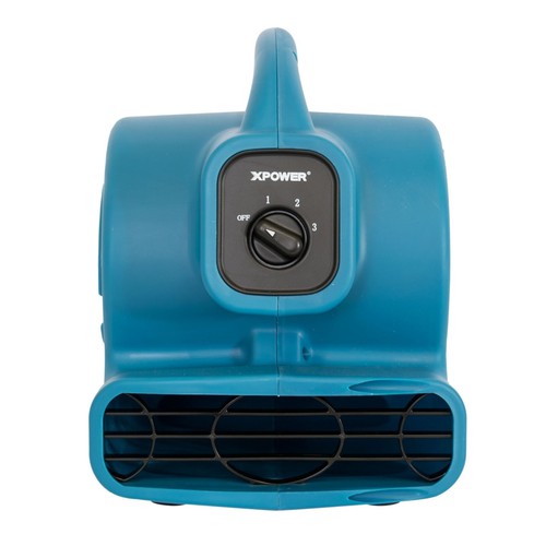 XPOWER P-80A 1/8 HP Mini Air Mover Carpet Dryer Blower Floor Fan w/ Dual Outlet - Picture 2 of 11