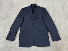 Banana Republic Suit Jacket 38 S Navy Wool Subtle Striped Wool Designer Luxury